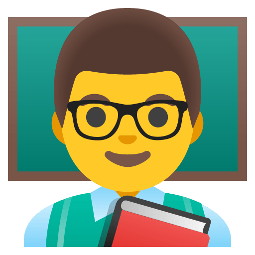 Google design of the man teacher emoji verson:Noto Color Emoji 15.0