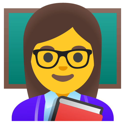 Google design of the woman teacher emoji verson:Noto Color Emoji 15.0