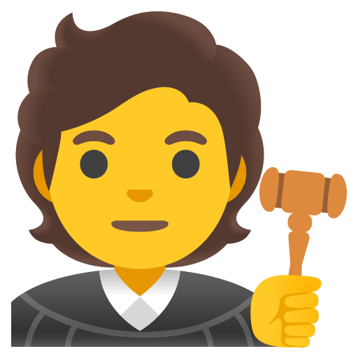 Google design of the judge emoji verson:Noto Color Emoji 15.0