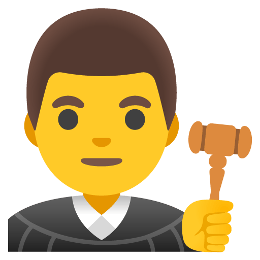 Google design of the man judge emoji verson:Noto Color Emoji 15.0