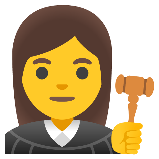 Google design of the woman judge emoji verson:Noto Color Emoji 15.0