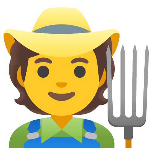Google design of the farmer emoji verson:Noto Color Emoji 15.0