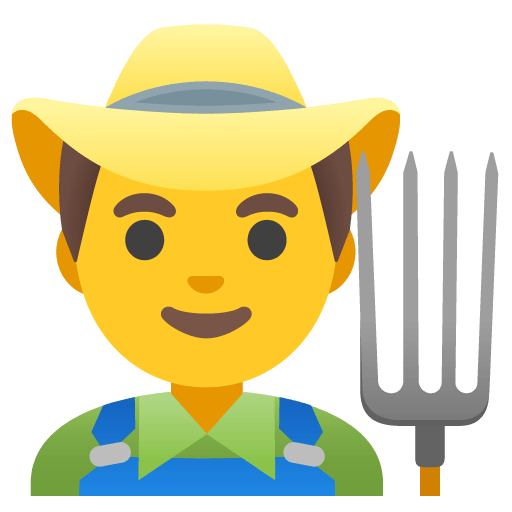 Google design of the man farmer emoji verson:Noto Color Emoji 15.0