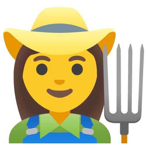 Google design of the woman farmer emoji verson:Noto Color Emoji 15.0