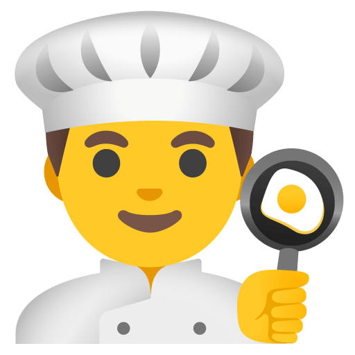 Google design of the man cook emoji verson:Noto Color Emoji 15.0