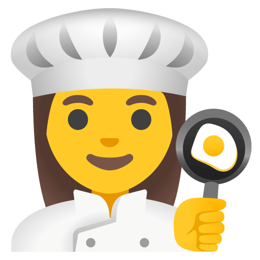 Google design of the woman cook emoji verson:Noto Color Emoji 15.0