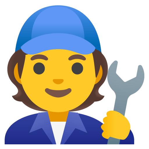 Google design of the mechanic emoji verson:Noto Color Emoji 15.0