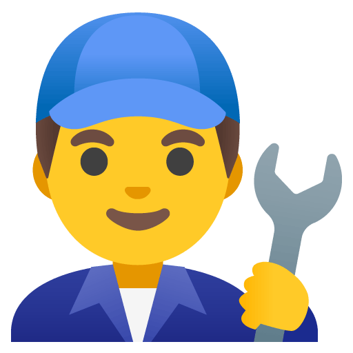 Google design of the man mechanic emoji verson:Noto Color Emoji 15.0