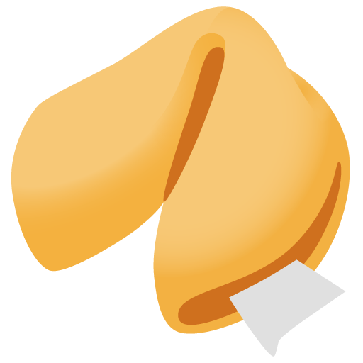 Google design of the fortune cookie emoji verson:Noto Color Emoji 15.0