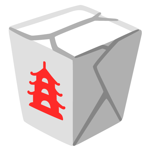 Google design of the takeout box emoji verson:Noto Color Emoji 15.0