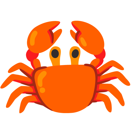 Google design of the crab emoji verson:Noto Color Emoji 15.0