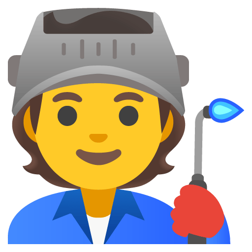 Google design of the factory worker emoji verson:Noto Color Emoji 15.0