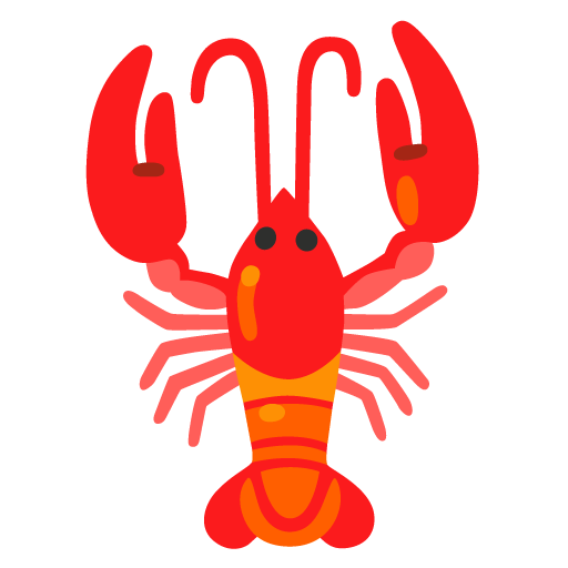 Google design of the lobster emoji verson:Noto Color Emoji 15.0