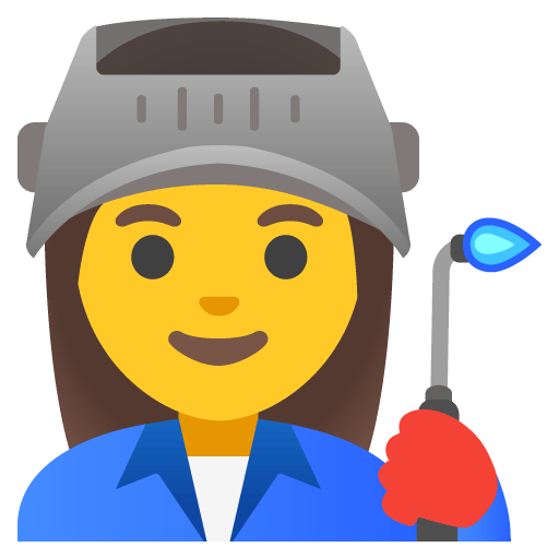 Google design of the woman factory worker emoji verson:Noto Color Emoji 15.0