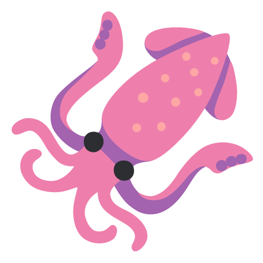 Google design of the squid emoji verson:Noto Color Emoji 15.0
