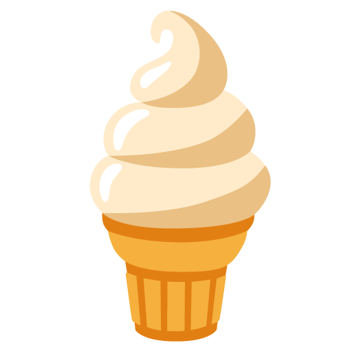Google design of the soft ice cream emoji verson:Noto Color Emoji 15.0