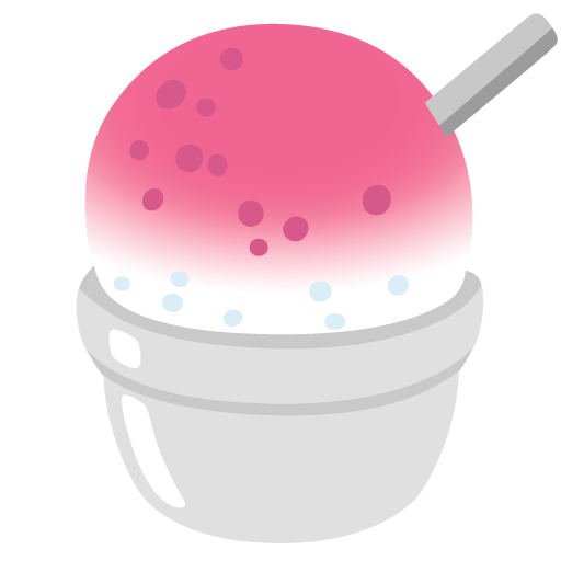 Google design of the shaved ice emoji verson:Noto Color Emoji 15.0