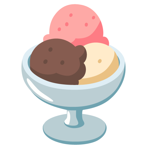 Google design of the ice cream emoji verson:Noto Color Emoji 15.0