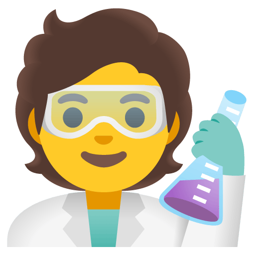 Google design of the scientist emoji verson:Noto Color Emoji 15.0