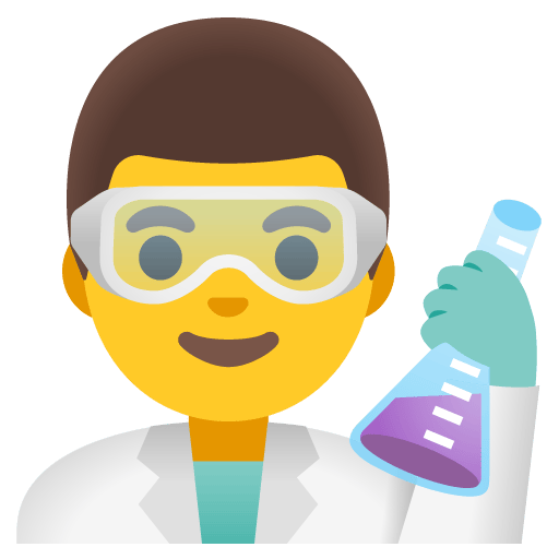 Google design of the man scientist emoji verson:Noto Color Emoji 15.0