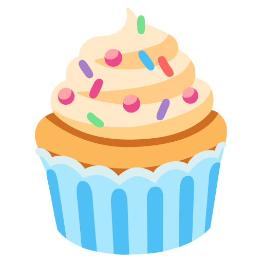 Google design of the cupcake emoji verson:Noto Color Emoji 15.0