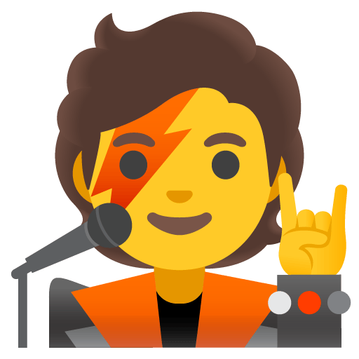 Google design of the singer emoji verson:Noto Color Emoji 15.0