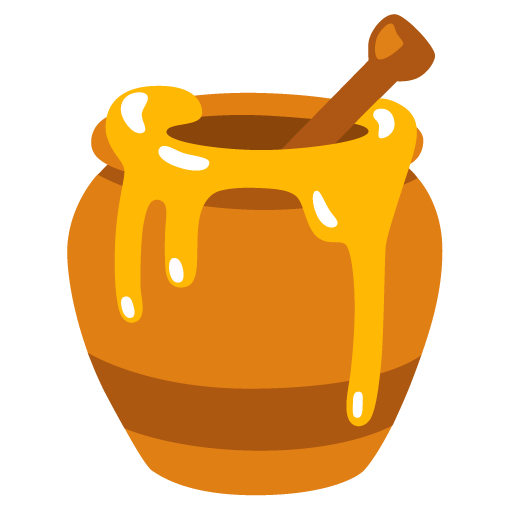 Google design of the honey pot emoji verson:Noto Color Emoji 15.0