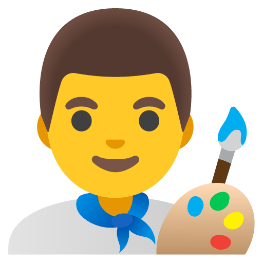 Google design of the man artist emoji verson:Noto Color Emoji 15.0