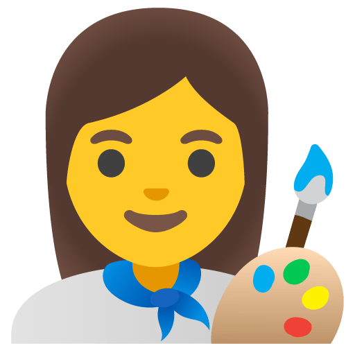Google design of the woman artist emoji verson:Noto Color Emoji 15.0