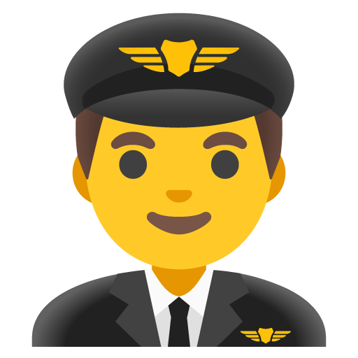 Google design of the man pilot emoji verson:Noto Color Emoji 15.0