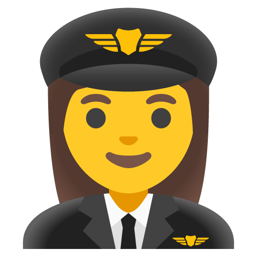 Google design of the woman pilot emoji verson:Noto Color Emoji 15.0