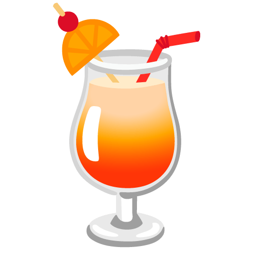 Google design of the tropical drink emoji verson:Noto Color Emoji 15.0
