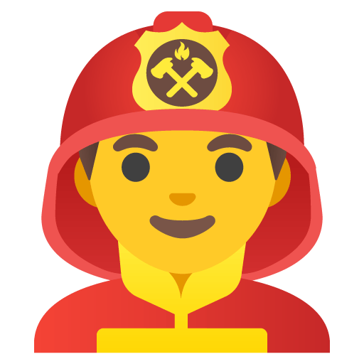Google design of the man firefighter emoji verson:Noto Color Emoji 15.0