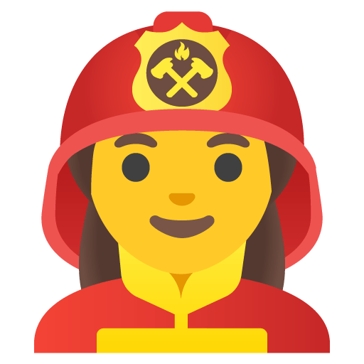Google design of the woman firefighter emoji verson:Noto Color Emoji 15.0