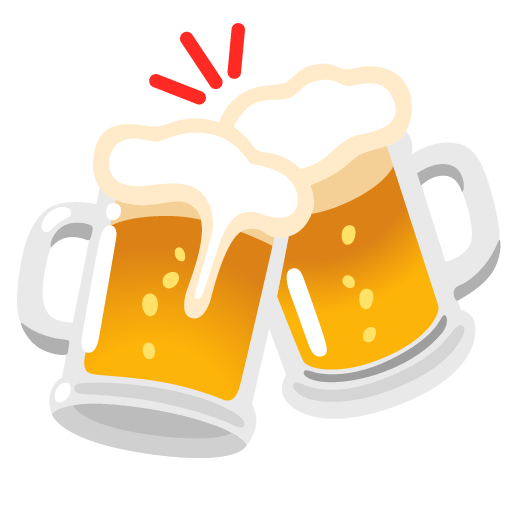 Google design of the clinking beer mugs emoji verson:Noto Color Emoji 15.0