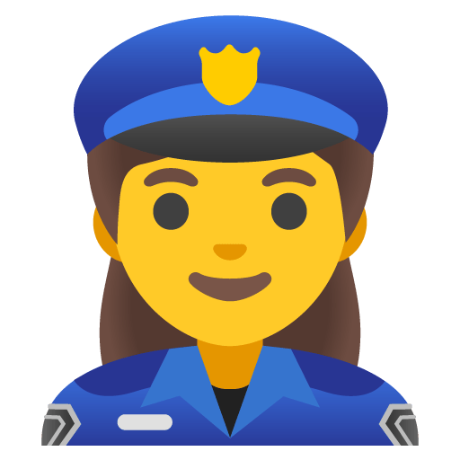 Google design of the woman police officer emoji verson:Noto Color Emoji 15.0