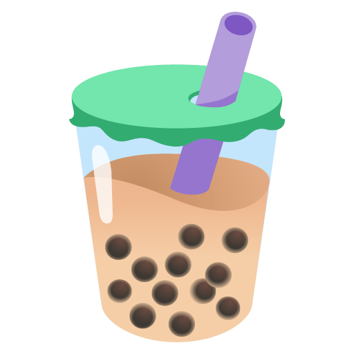 Google design of the bubble tea emoji verson:Noto Color Emoji 15.0
