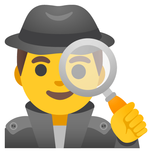 Google design of the man detective emoji verson:Noto Color Emoji 15.0