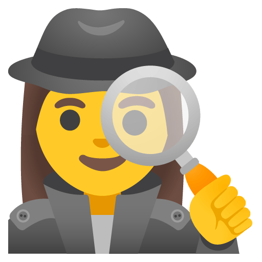 Google design of the woman detective emoji verson:Noto Color Emoji 15.0