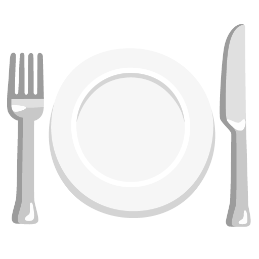 Google design of the fork and knife with plate emoji verson:Noto Color Emoji 15.0