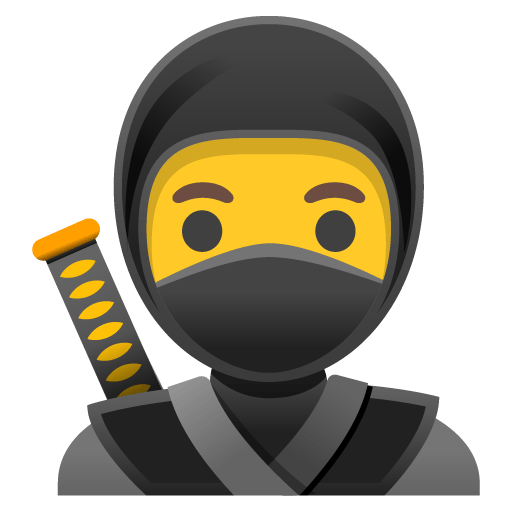 Google design of the ninja emoji verson:Noto Color Emoji 15.0