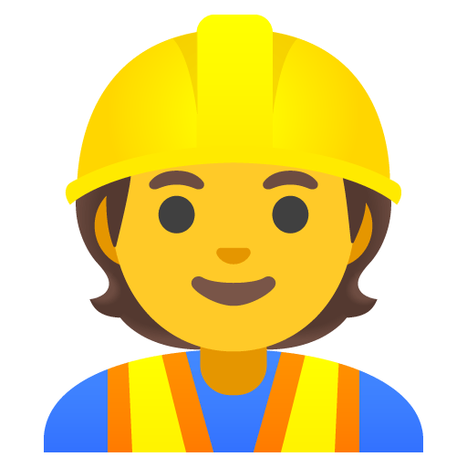 Google design of the construction worker emoji verson:Noto Color Emoji 15.0