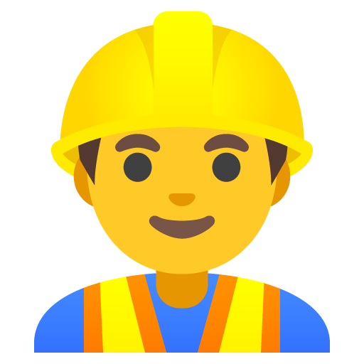 Google design of the man construction worker emoji verson:Noto Color Emoji 15.0