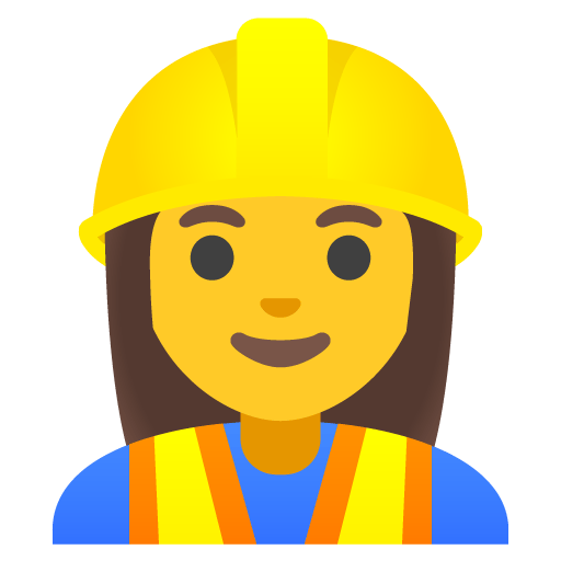 Google design of the woman construction worker emoji verson:Noto Color Emoji 15.0