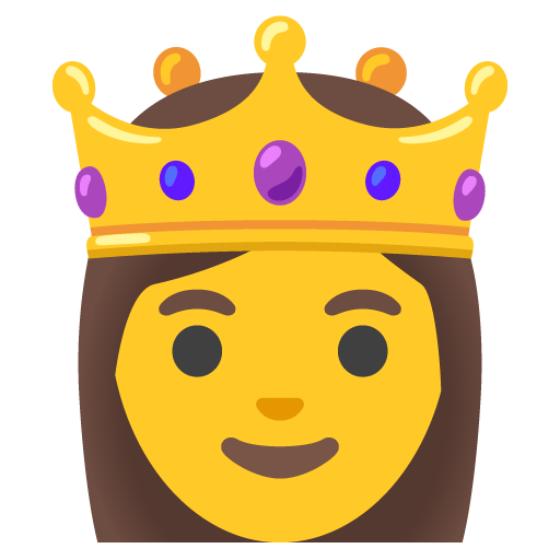 Google design of the princess emoji verson:Noto Color Emoji 15.0