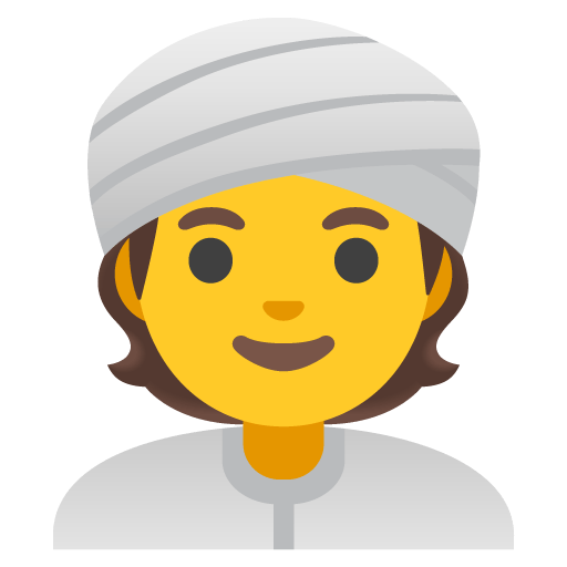 Google design of the person wearing turban emoji verson:Noto Color Emoji 15.0