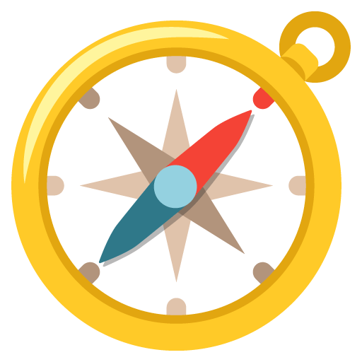 Google design of the compass emoji verson:Noto Color Emoji 15.0
