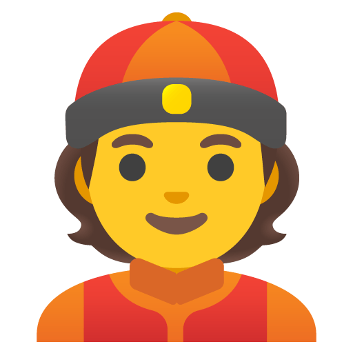 Google design of the person with skullcap emoji verson:Noto Color Emoji 15.0