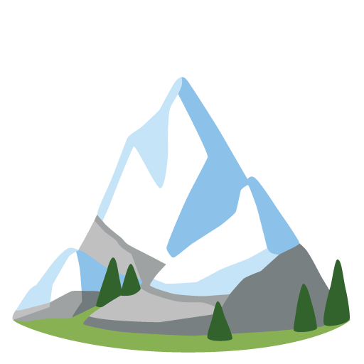 Google design of the snow-capped mountain emoji verson:Noto Color Emoji 15.0