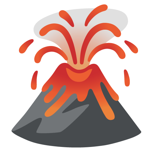 Google design of the volcano emoji verson:Noto Color Emoji 15.0